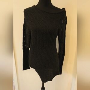 Derek Heart Black Asymmetrical Knit Sweater - Size S